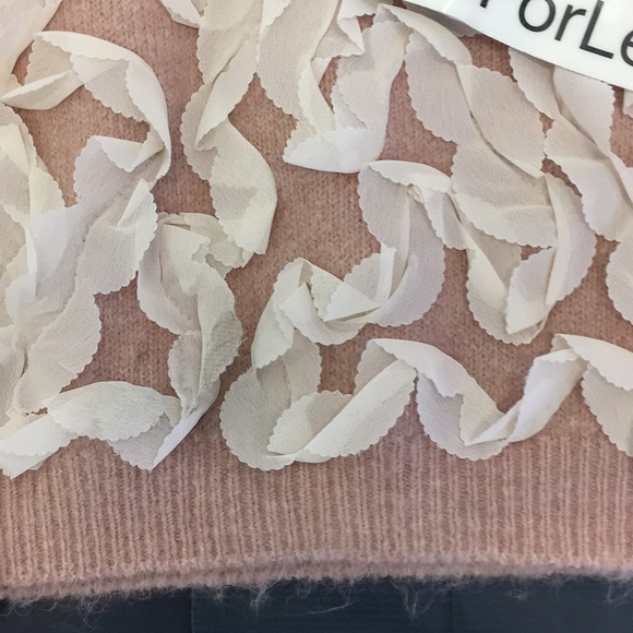 ZARA RIBBON ORGANZA CHIFFON DUSTY PINK KNIT CONTRASTING TRIM SWEATER $69.90 - Picture 10 of 14